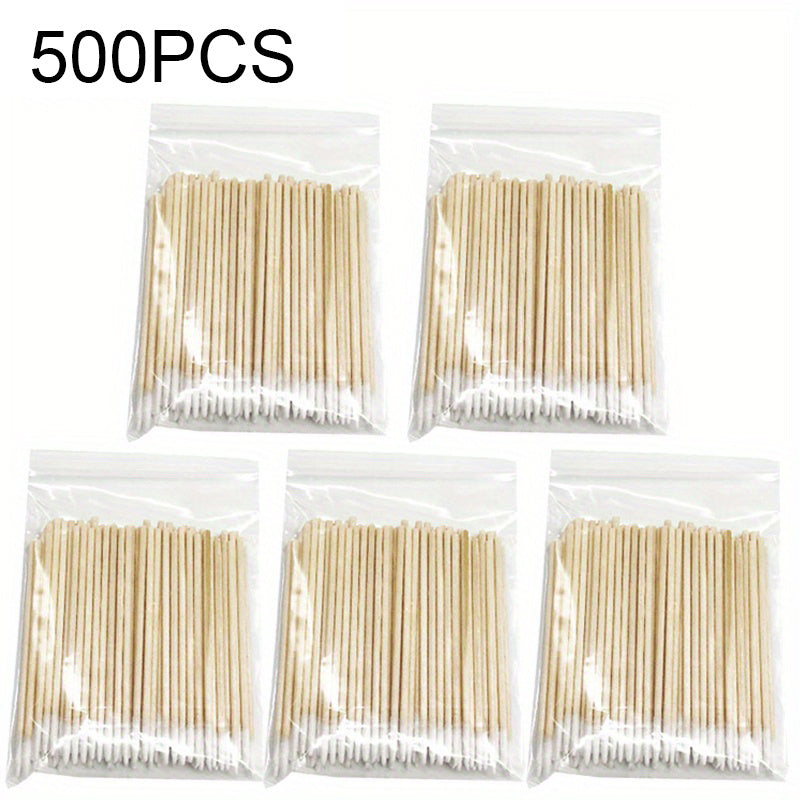 500pcs Nail Wooden Swabs - Precision Cleaning Sticks for Nail Tips, Polish Remover & Manicure Details, Unscented, Natural Wooden Heads, Nail Art Tool, Nail Art | Precision Cleaning Sticks | Gentle Swabs, Nail Art Supplies